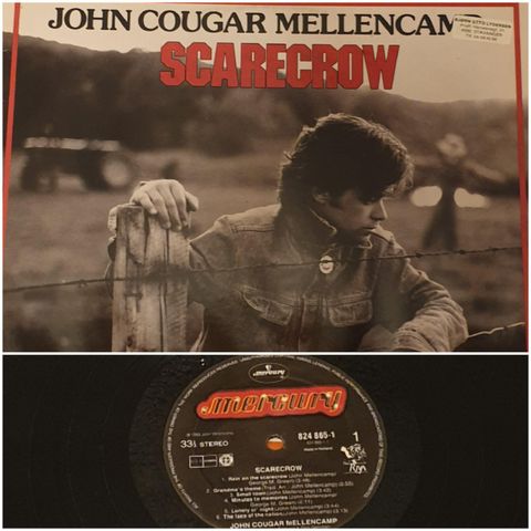 VINTAGE/ RETRO LP-VINYL "JOHN COUGAR MELLENCAMP/SCARECROW"