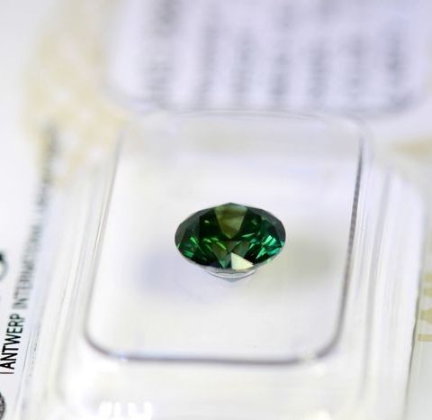 Dark Bluish Green Diamond - 1,13 ct - Fargebehandlet