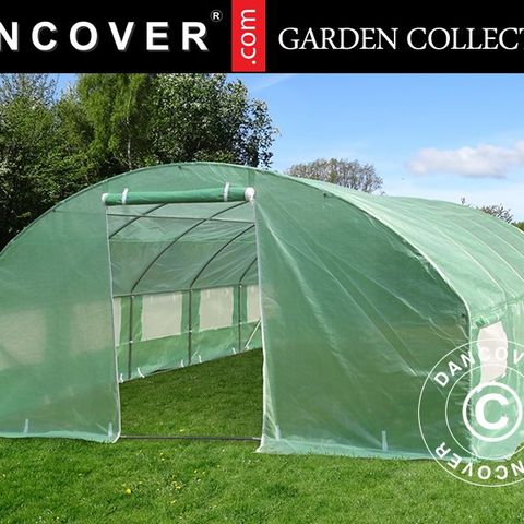 Polytunnel Drivhus 4x10,6x2m, 42,4m², Grønn, Veksthus, Drivhuse, Veksthuse