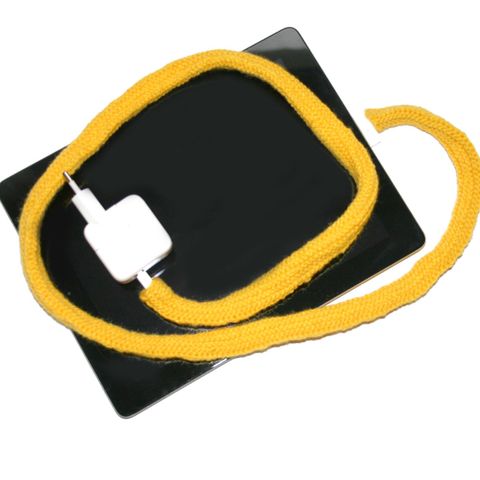 Gul USB kabelstrømpe til Apple