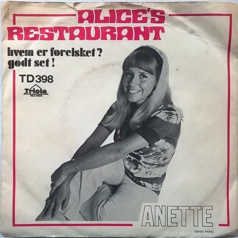 Anette – Alice's Restaurant  (Vinyl, 7", Single 1970)