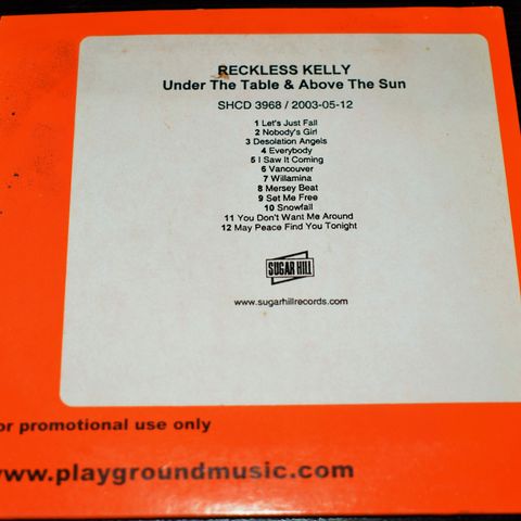 Reckless Kelly – Under The Table & Above The Sun, promo