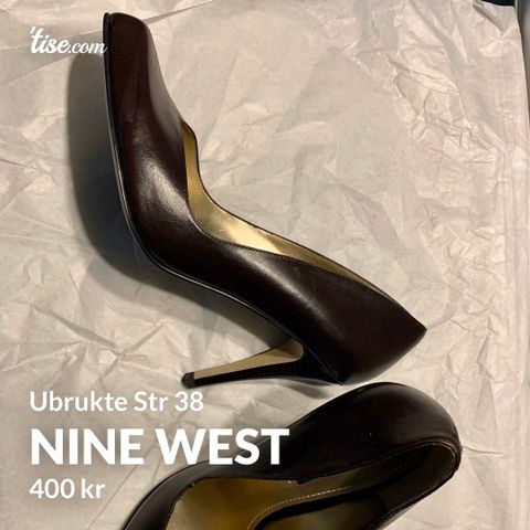 Ubrukte Nine West sko str 38 Brune