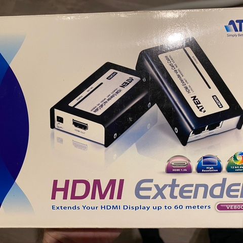 HDMI forlenger (Forlenger HDMI opp til 100m ved hjelp av nettverkskabel)