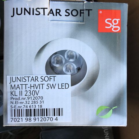 Billig! Nye downlight, SG junistar soft, LED. Kvalitet som varer lenge!