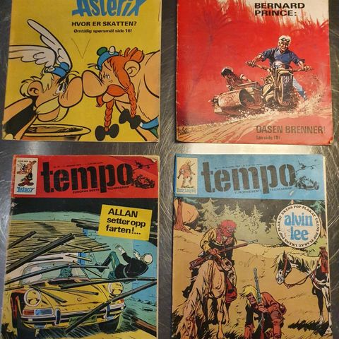 NY PRIS Tempo, norsk tegneserie, 1971-1974, 7 utgaver, selges