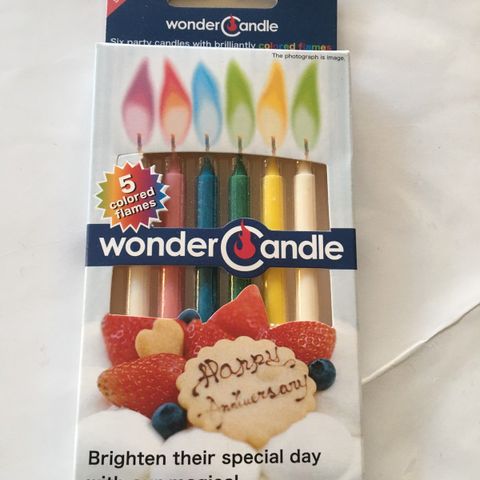 Ny wondercandle 6 stk i pakken.  Colored flames. kr 30