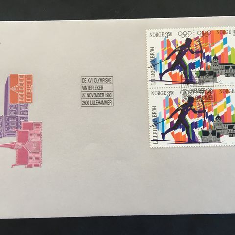 Norge  1993  Lillehammer'94 II  FDC  NK 1188 - 1189 S 27 4-blokk