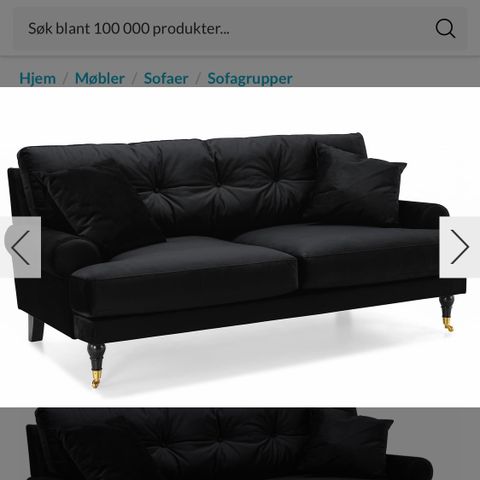 Sort sofa gruppe