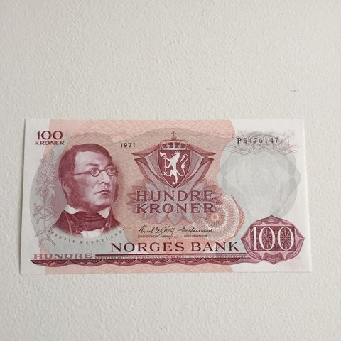 100 kr seddel fra 1971