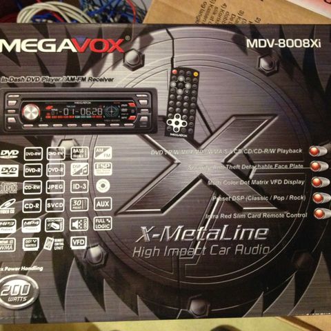 Bilstereo Megavox MDV-8008Xi DVD+++ 200W