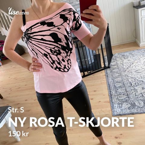 Ny rosa T-skjorte i str. S