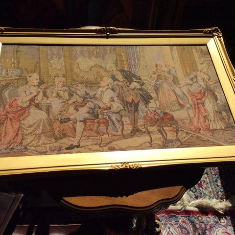 Broderi semantikk maleri  av  Maria Antoinette sammen med Mozart