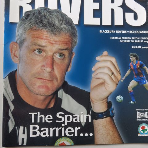 Blackburn Rovers v Espanyol fotballprogram 06.08.2005. FV37