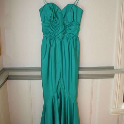 Vintage sjøgrønn Frank Usher lang kjole - størrelse 36 / 38