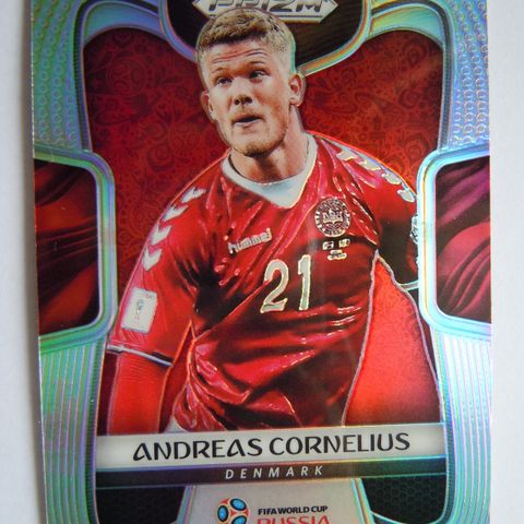 Fotballkort Panini Prizm World Cup 2018 - Andreas Cornelius Silver Refractor