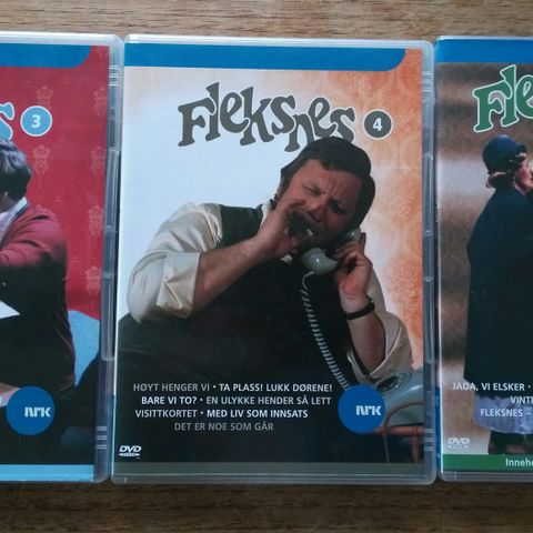 Fleksnes. 3 humoristiske DVD nr 3 - 4 og 6.