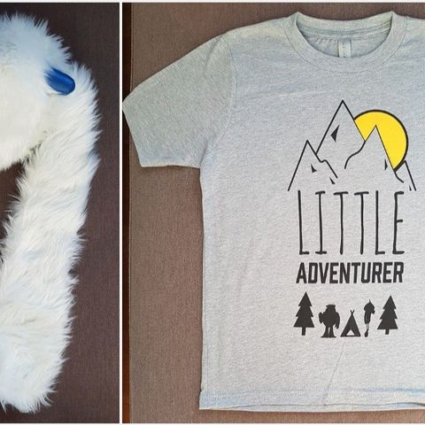 NYTT "Smallfoot" Bigfoot(Yeti) Lueskjerf & T-skjorte str. 6-7år