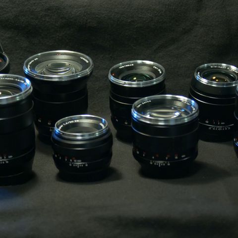 UTLEIE ! Zeiss Classic Full Set ZE 15, 21, 25, 28, 35, 50, 85 & 100(Marco) ZE