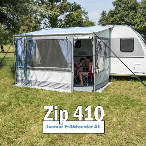 TILBUD! Caravanstore Zip 410 XL Grey markise m/telt