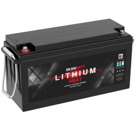 Lithium batteri HEAT Pro 12V 200AH 200A - Bilbatteri - Fritidsbatteri -Fri frakt