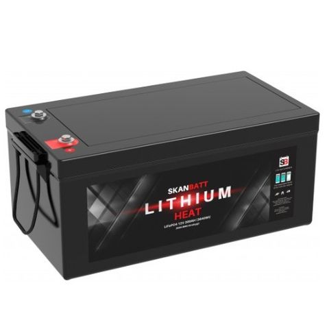 Lithium Heat pro 12V 300AH BMS 200A - Bilbatteri - Fritidsbatteri - Båtbatteri