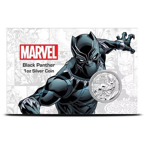 2018 1 OZ TUVALU MARVEL SERIES - BLACK PANTHER .9999 SILVER COIN BU