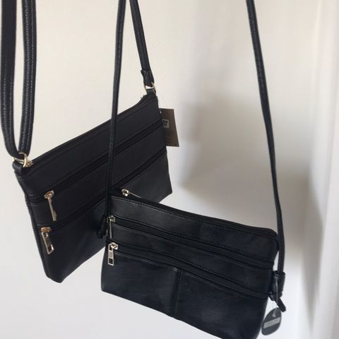 2 håndlagde crossbody/skuldervesker selges sammen