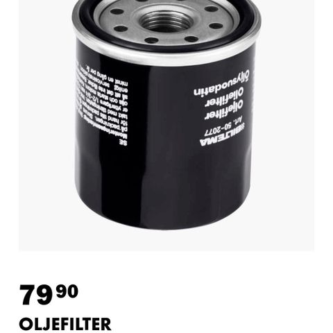 Oljefilter fra Biltema