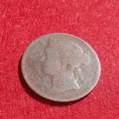 1/2 cent 1873 Straits Settlements, sjelden mynt - slitt (T381)