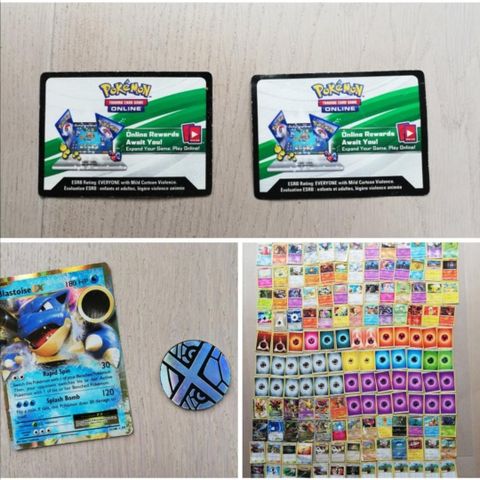 181 Pokémon kort (inkl. EX kort, 2 spill kort) + 1 mynt