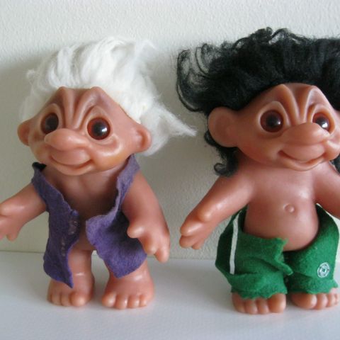 To vintage danske troll, Thomas Dam 1977 - 18 cm store