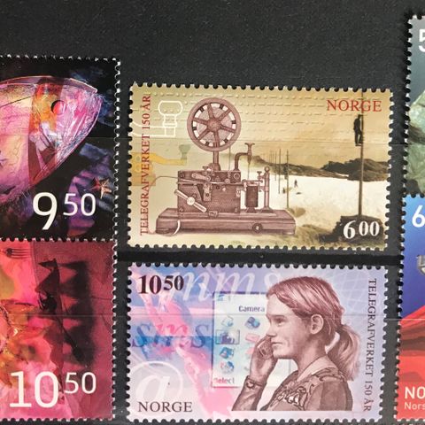 Norge postfrisk, nk 1583-1588, Europa 28, Televerket og geologi