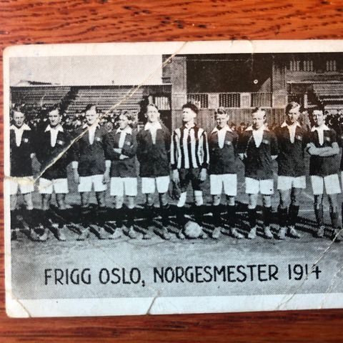 FRIGG OSLO 1914 gammelt fotballkort Tiedemanns Tobak selges sjeldent!