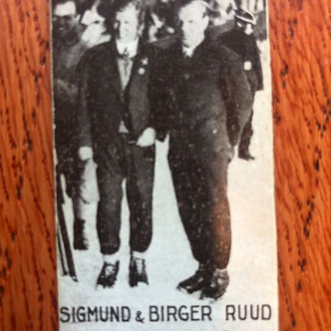 Birger Ruud Sigmund Ruud Hopp sigarettkort fra ca 1930 Tiedemanns Tobak!