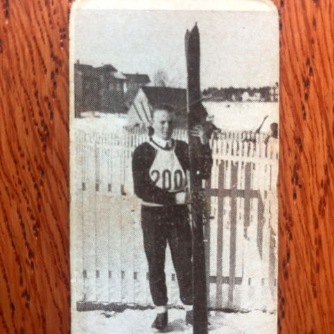 Knut Kobberstad Ski Hopp sigarettkort fra ca 1930 Tiedemanns Tobak sjeldent!