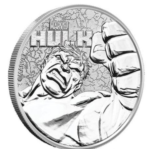 2019 1 OZ TUVALU MARVEL SERIES - HULK .999 SILVER COIN