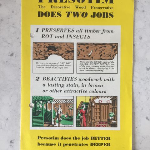 1956 Presotim Wood Preservative Booklet