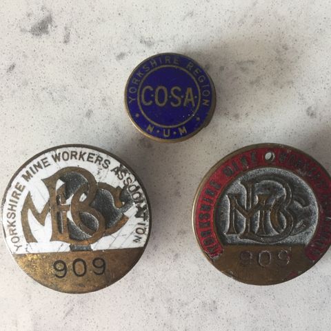 Vintage 1930s-40s Yorkshire Mine Workers Association Badges