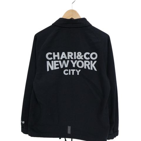 Chari & Co NYC Lennon text coach jacket