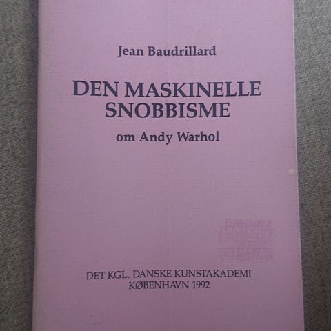 Den maskinelle snobbisme av Jean Baudrillard