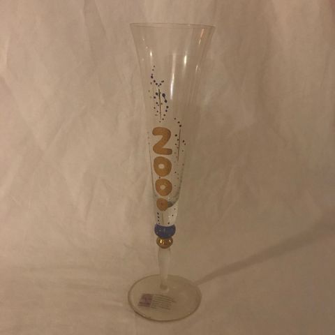 Jubileums champagne glass, nyttår 2000