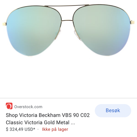victoria beckham aviator solbriller