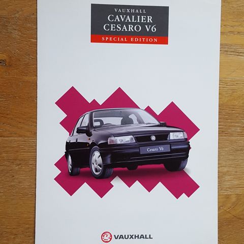 Brosjyre Vauxhall Cavalier Cesaro V6