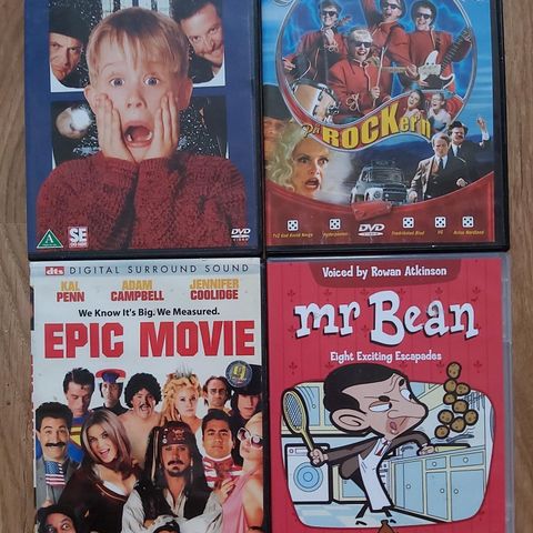 Hjemme alene 1, 2, Mr. Bean, Epic Movie, Havaii Oslo, Olsen banden på rocker'n.