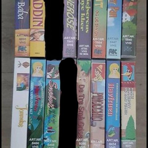 VHS barnefilmer.