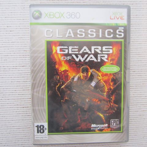 Xbox 360 Gears of War Classics - Spill fra 18år i Top Tilstand incl Manuell