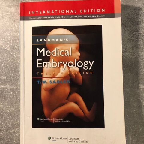 Medical Embryology, av T.W. Sadler