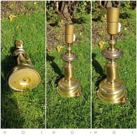 SJELDEN VAKKERT VINTAGE BORDLAMPE I MESSING / LK 