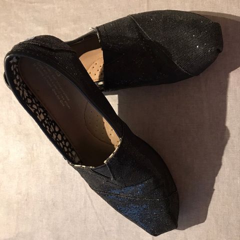 Toms Classic Black Glitter, str. 8 (38,5)